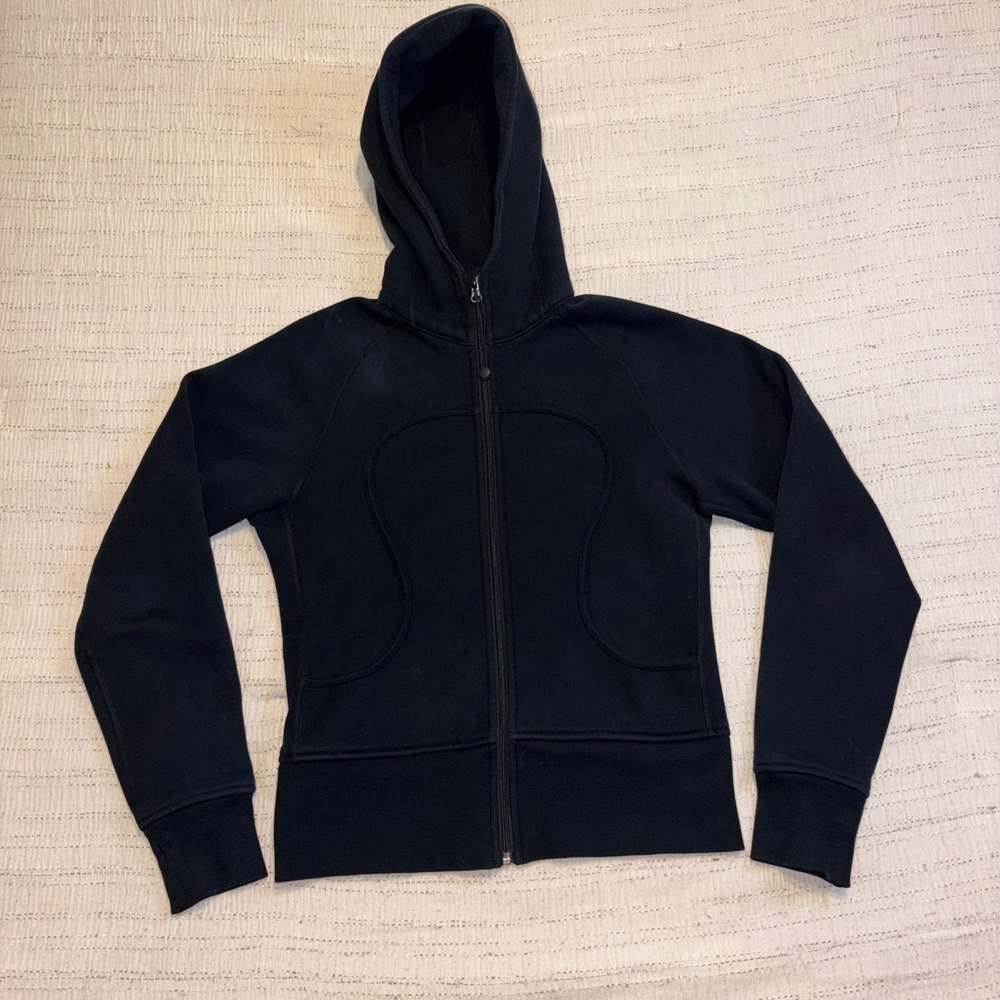 Lululemon Scuba Full Zip Hoodie Black Fleece Athletic Sweatshirt Size 6?